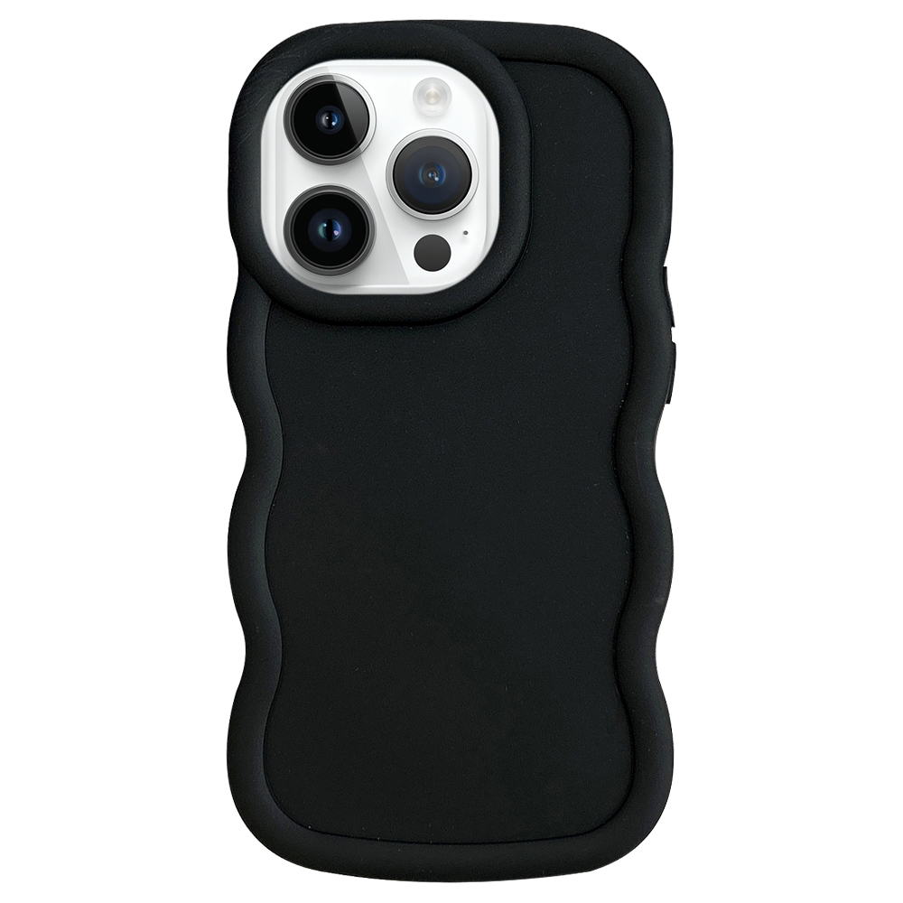 For iPhone 12 Pro Big Wave Puff Shape TPU Phone Case(Black) - Shopkiz.com