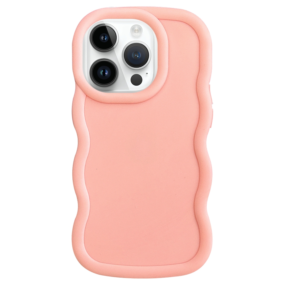 For iPhone 12 Pro Max Big Wave Puff Shape TPU Phone Case(Pink) - Shopkiz.com