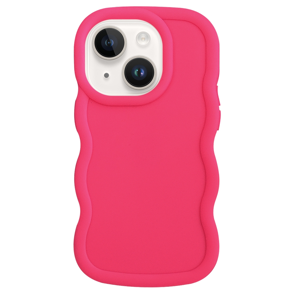 For iPhone 13 Big Wave Puff Shape TPU Phone Case(Rose Red) - Shopkiz.com