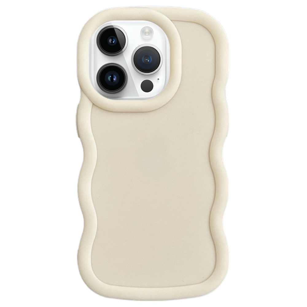 For iPhone 13 Pro Big Wave Puff Shape TPU Phone Case(Beige) - Shopkiz.com