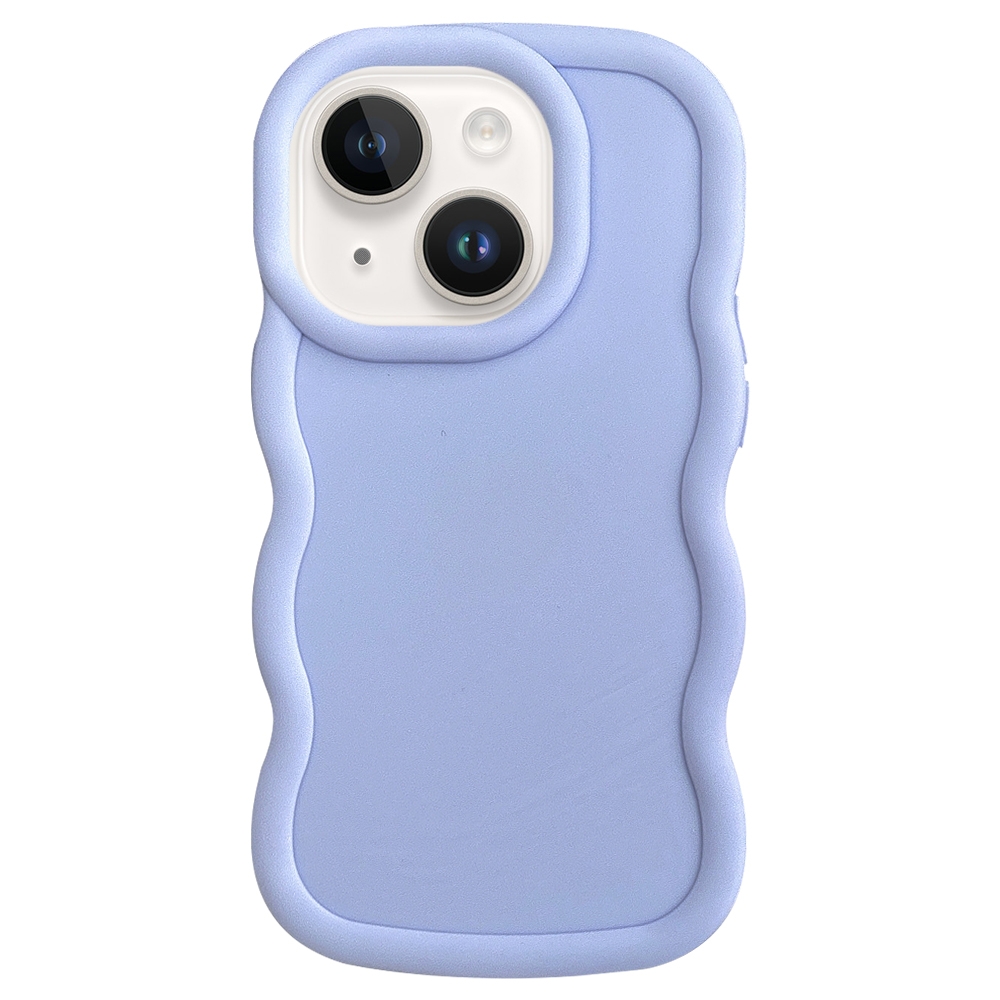 For iPhone 14 Big Wave Puff Shape TPU Phone Case(Blue) - Shopkiz.com