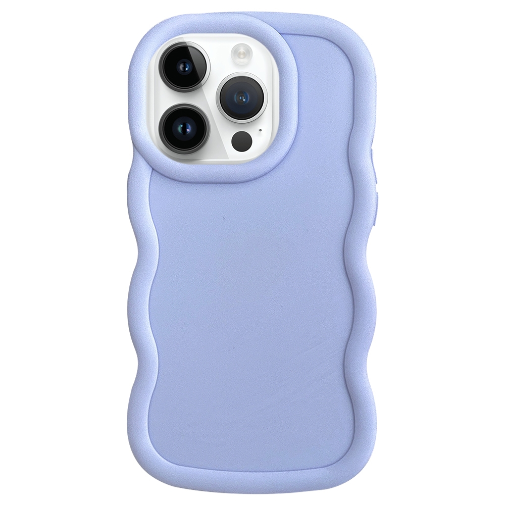 For iPhone 15 Pro Big Wave Puff Shape TPU Phone Case(Blue) - Shopkiz.com