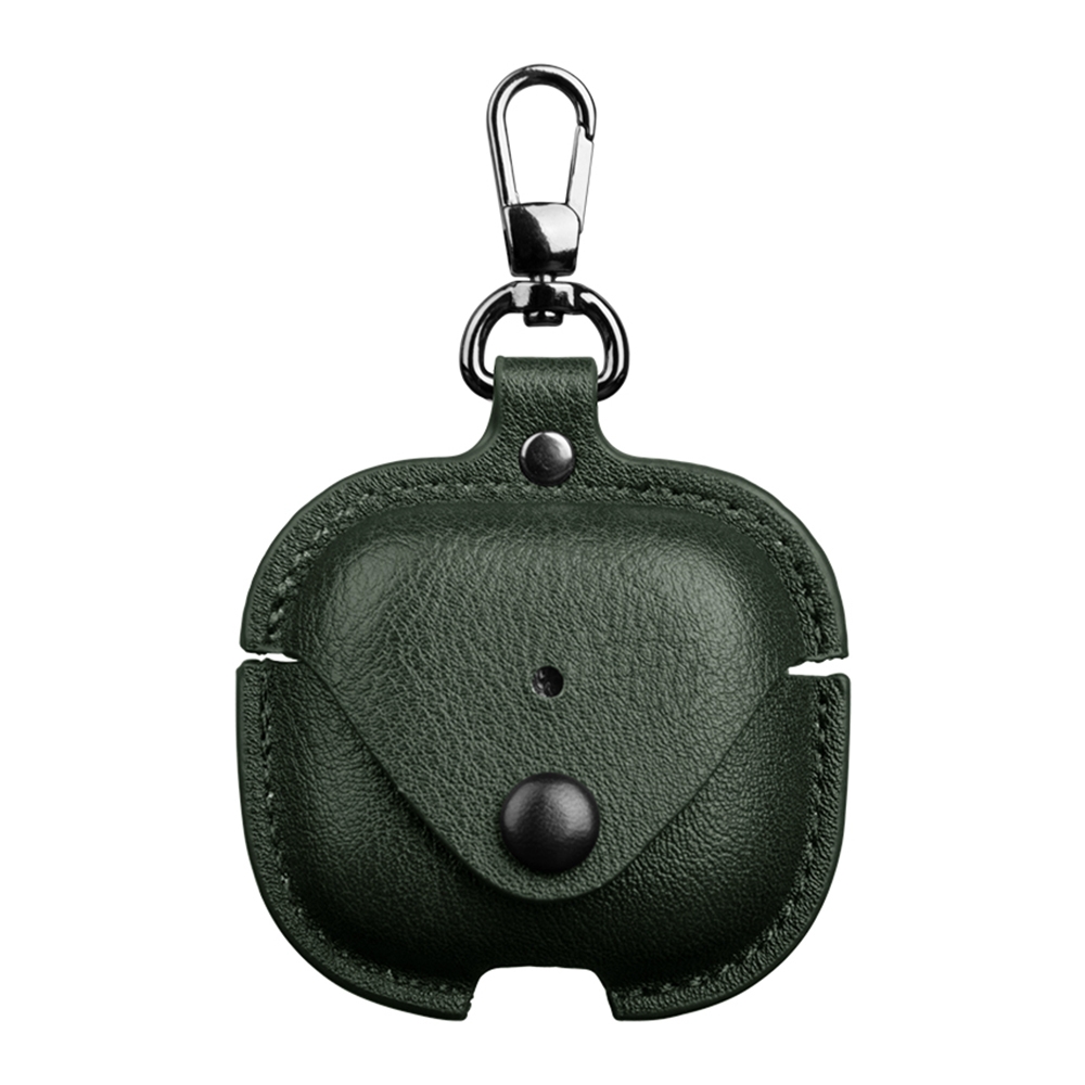 For AirPods 4 Business Leather Earphone Protective Case with Hook(Green) - Shopkiz.com