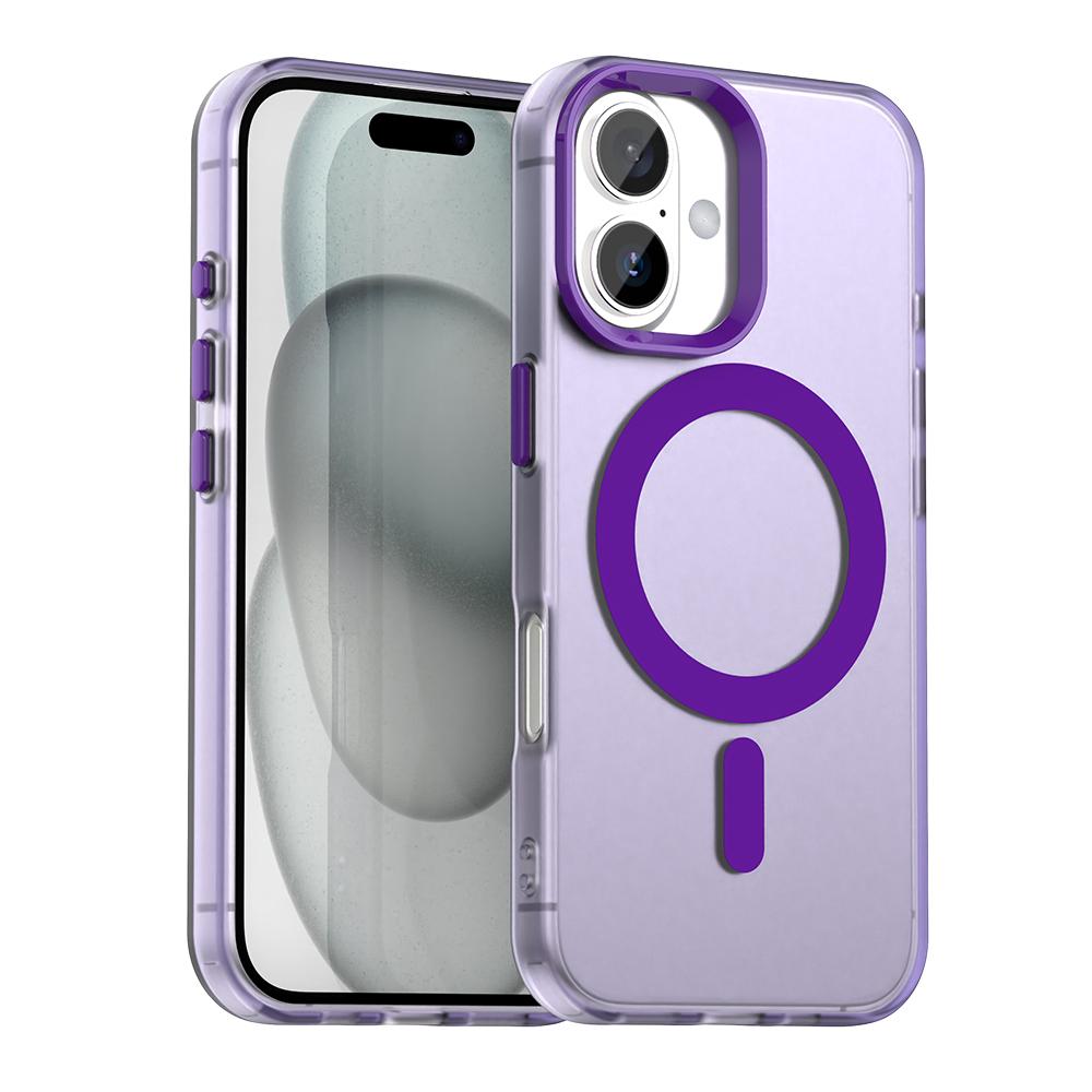 For iPhone 17 Candy Magsafe PC Hybrid TPU Phone Case(Purple) - Shopkiz.com
