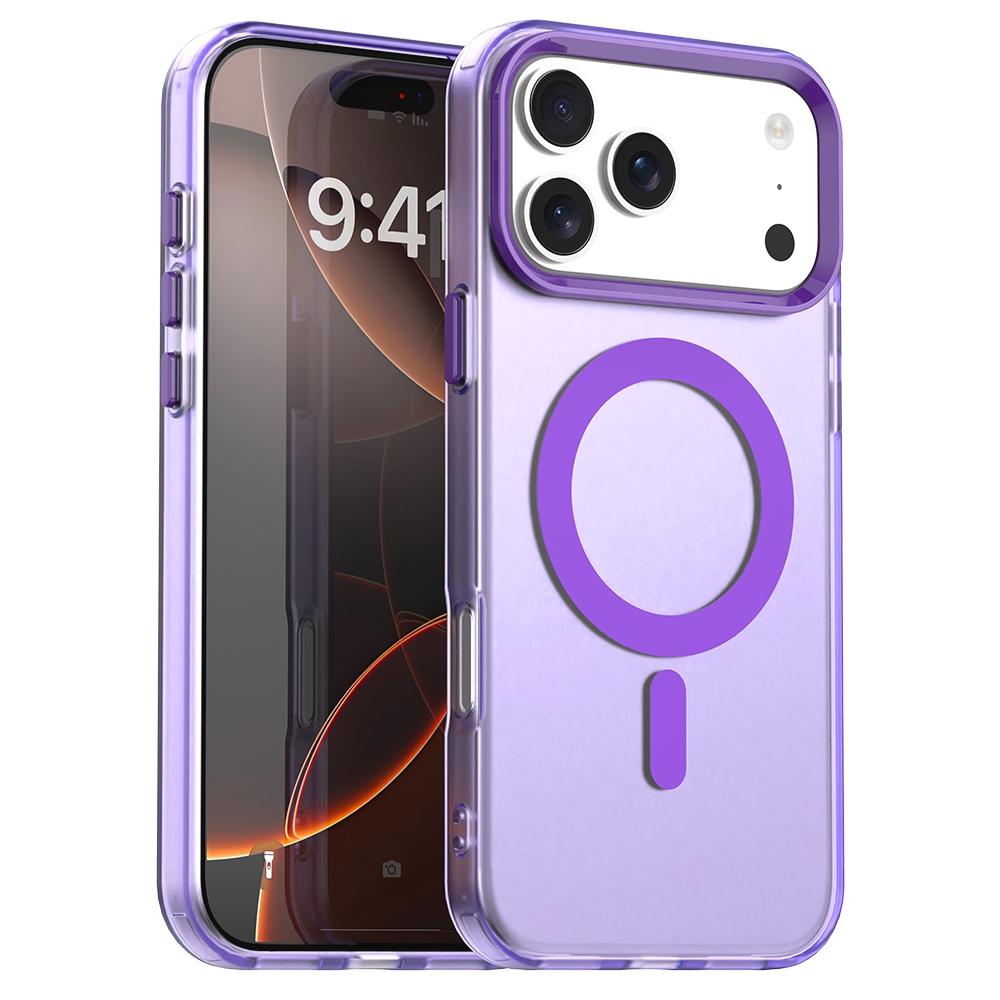 For iPhone 18 Pro Candy Magsafe PC Hybrid TPU Phone Case(Purple) - Shopkiz.com