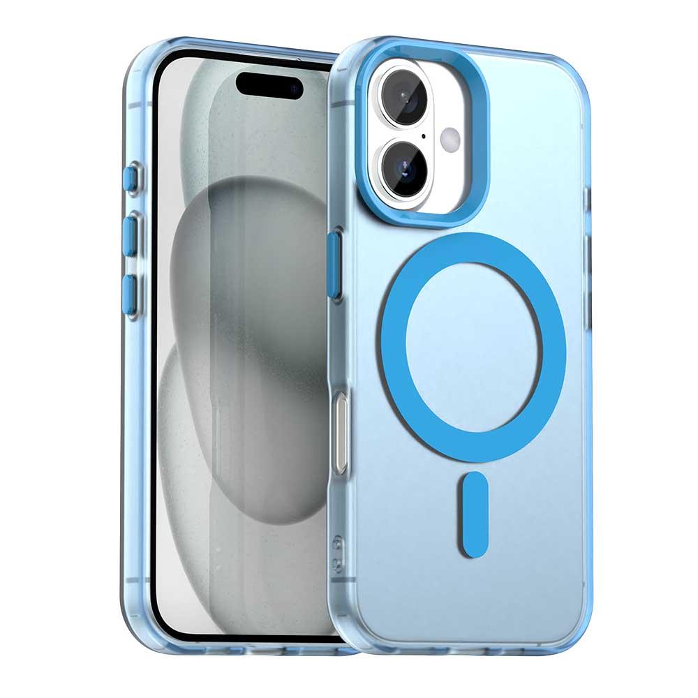 For iPhone 18 Candy Magsafe PC Hybrid TPU Phone Case(Blue) - Shopkiz.com