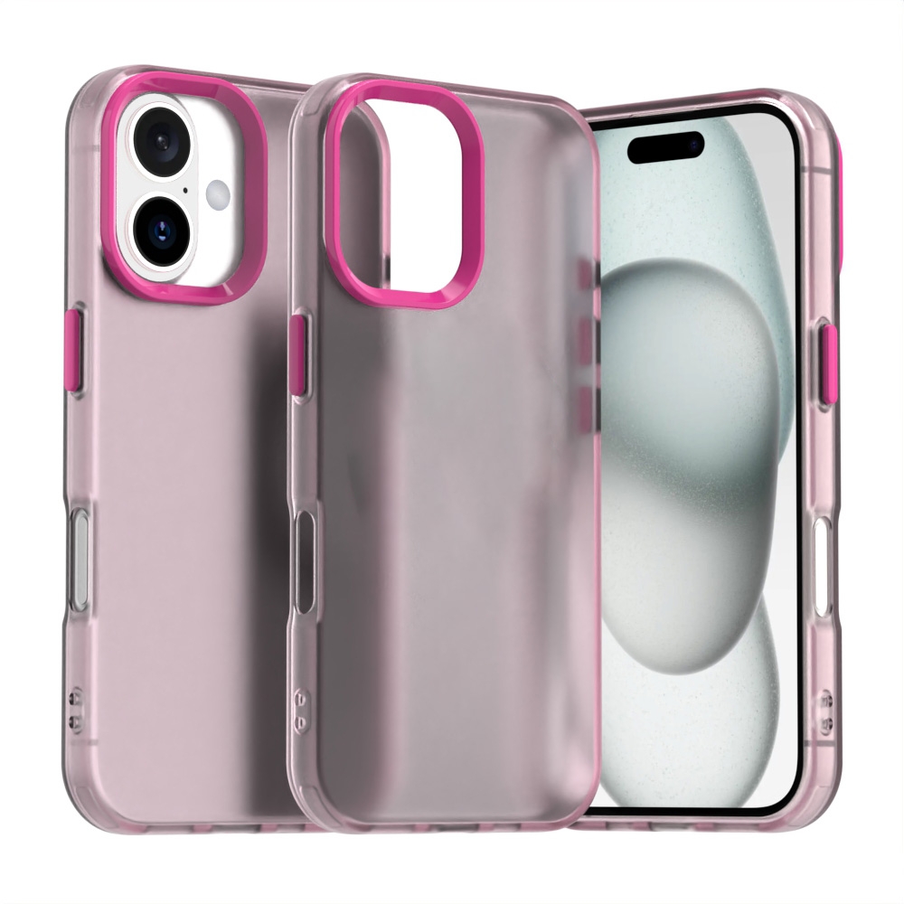 For iPhone 16 Candy PC Hybrid TPU Shockproof Phone Case(Red) - Shopkiz.com