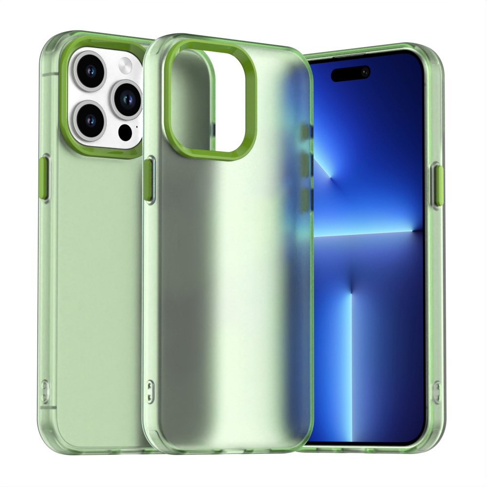 For iPhone 14 Pro Candy PC Hybrid TPU Shockproof Phone Case(Green) - Shopkiz.com