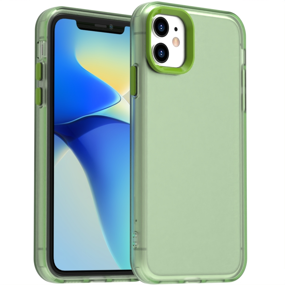 For iPhone 11 Candy PC Hybrid TPU Shockproof Phone Case(Green) - Shopkiz.com