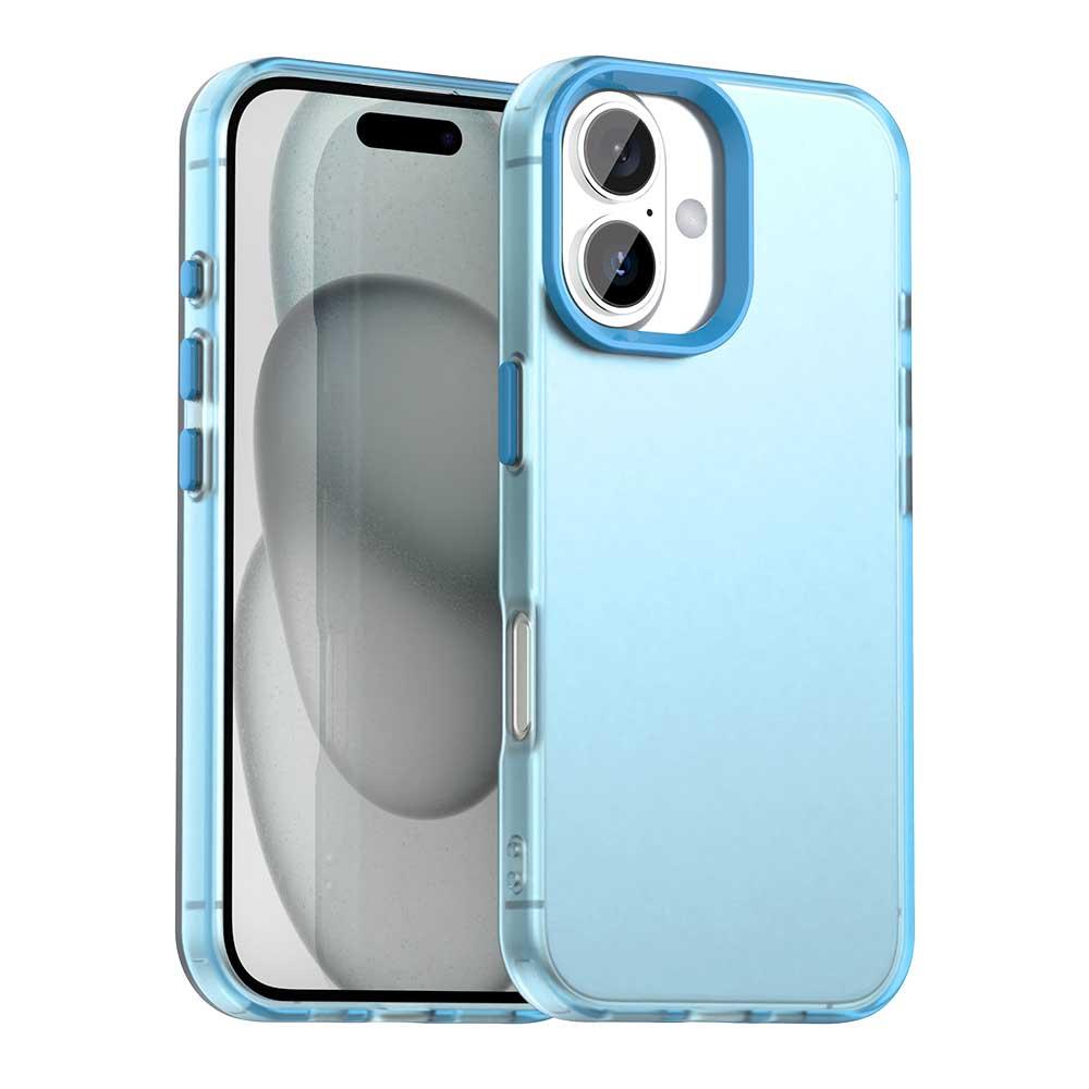 For iPhone 18 Candy PC Hybrid TPU Shockproof Phone Case(Blue) - Shopkiz.com