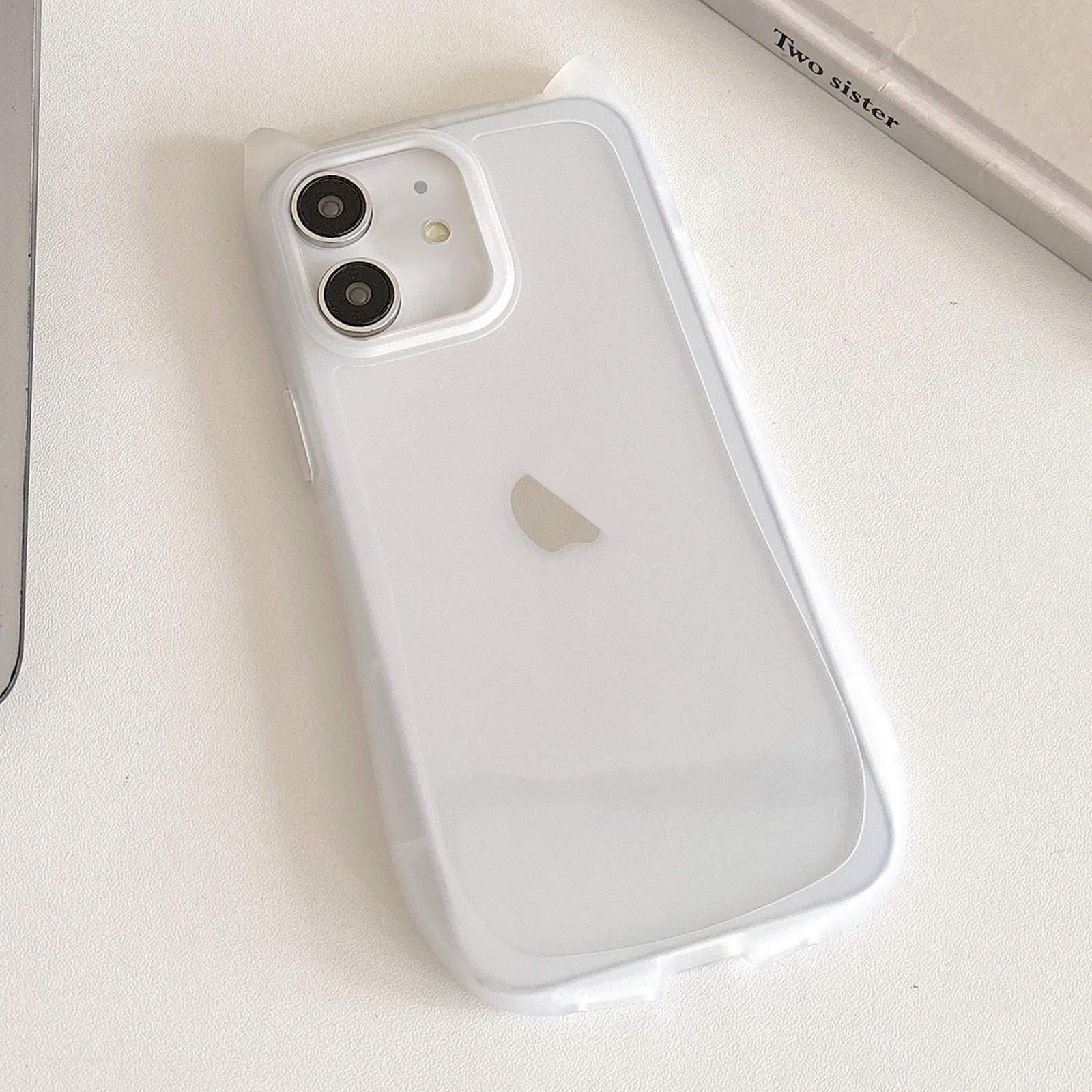 For iPhone 11 Frosted Transparent Cat Head TPU Phone Case(White) - Shopkiz.com