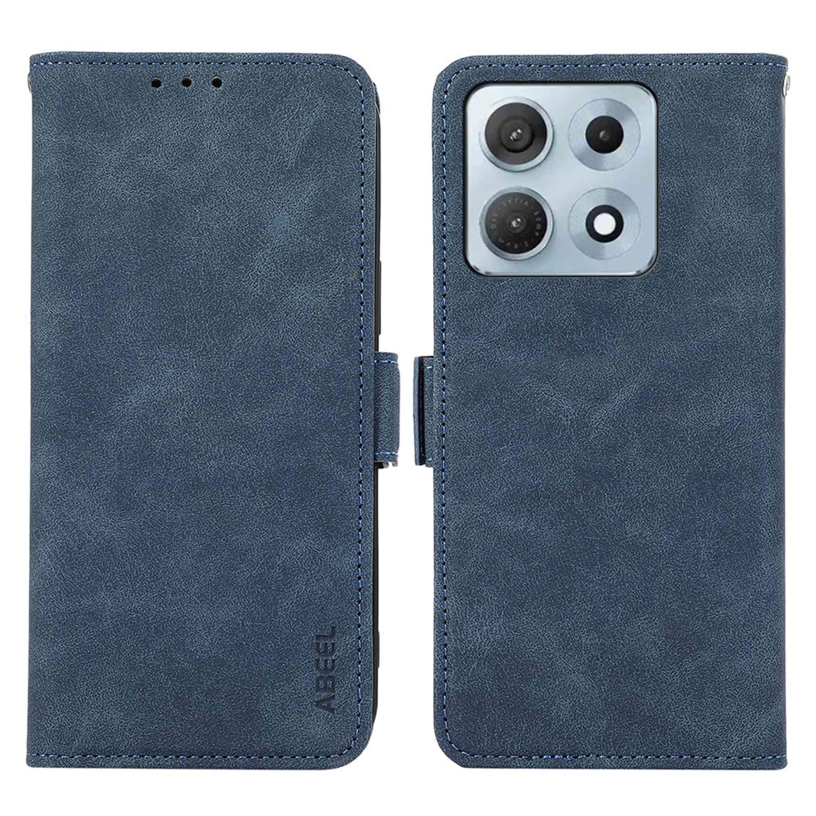 For Motorola Edge 70 Max 5G ABEEL Frosted Magnetic RFID Leather Phone Case(Blue) - Shopkiz.com