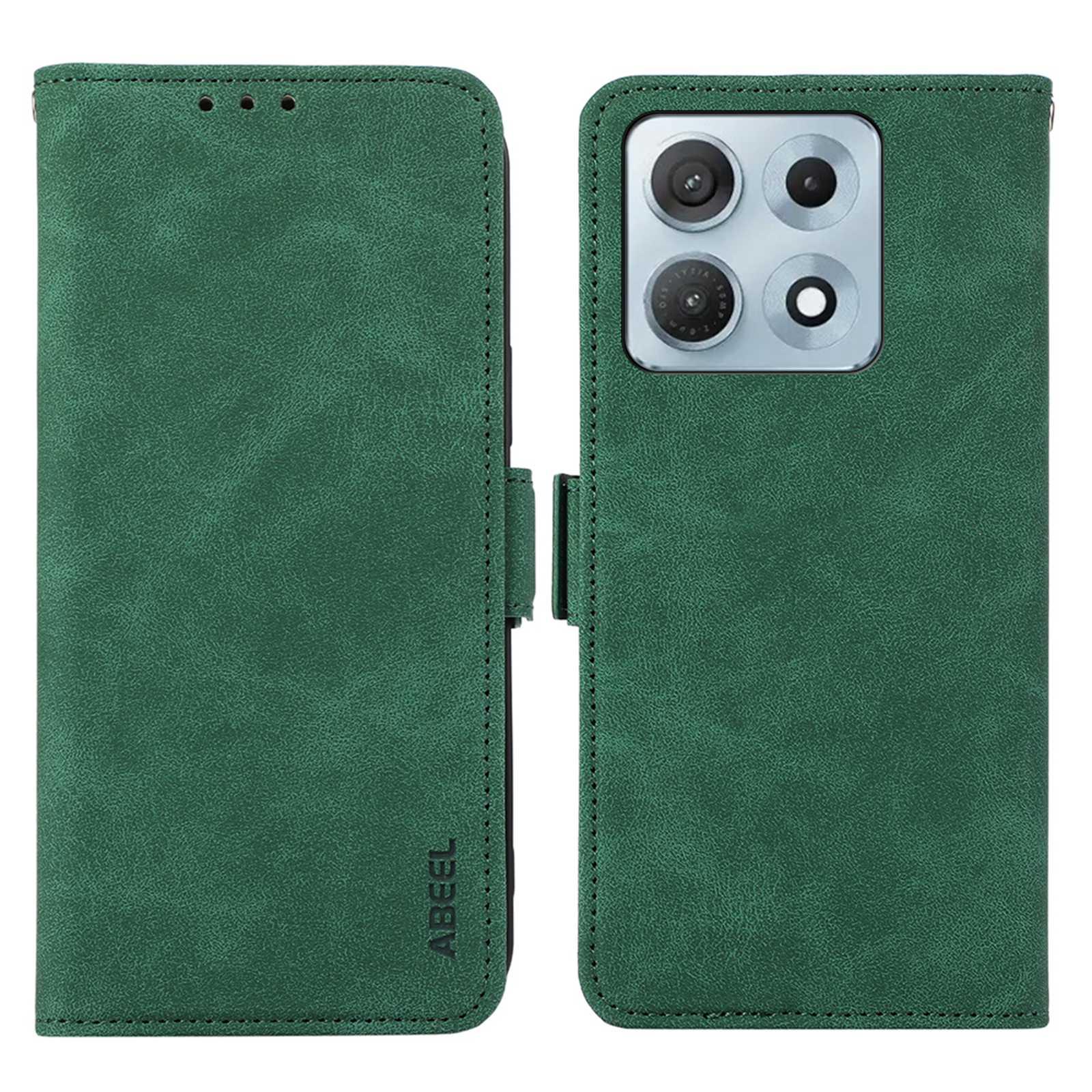 For Motorola Edge 70 Max 5G ABEEL Frosted Magnetic RFID Leather Phone Case(Green) - Shopkiz.com