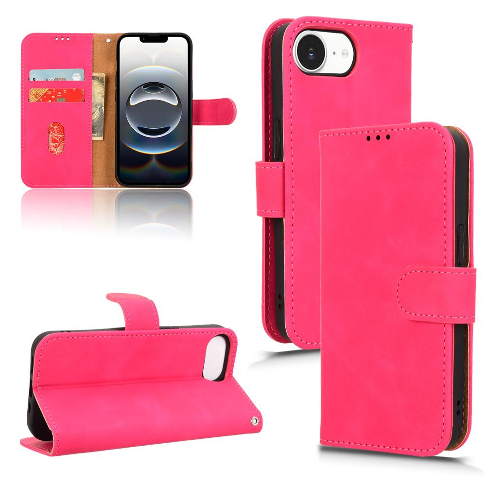 For iPhone 17e / 16e Skin Feel Magnetic Flip Leather Phone Case(Rose Red) - Shopkiz.com