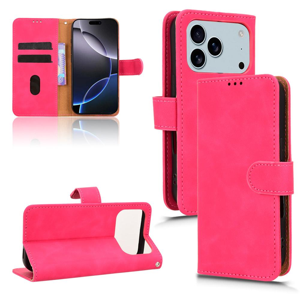For iPhone 17 Pro Max Skin Feel Magnetic Flip Leather Phone Case(Rose Red) - Shopkiz.com