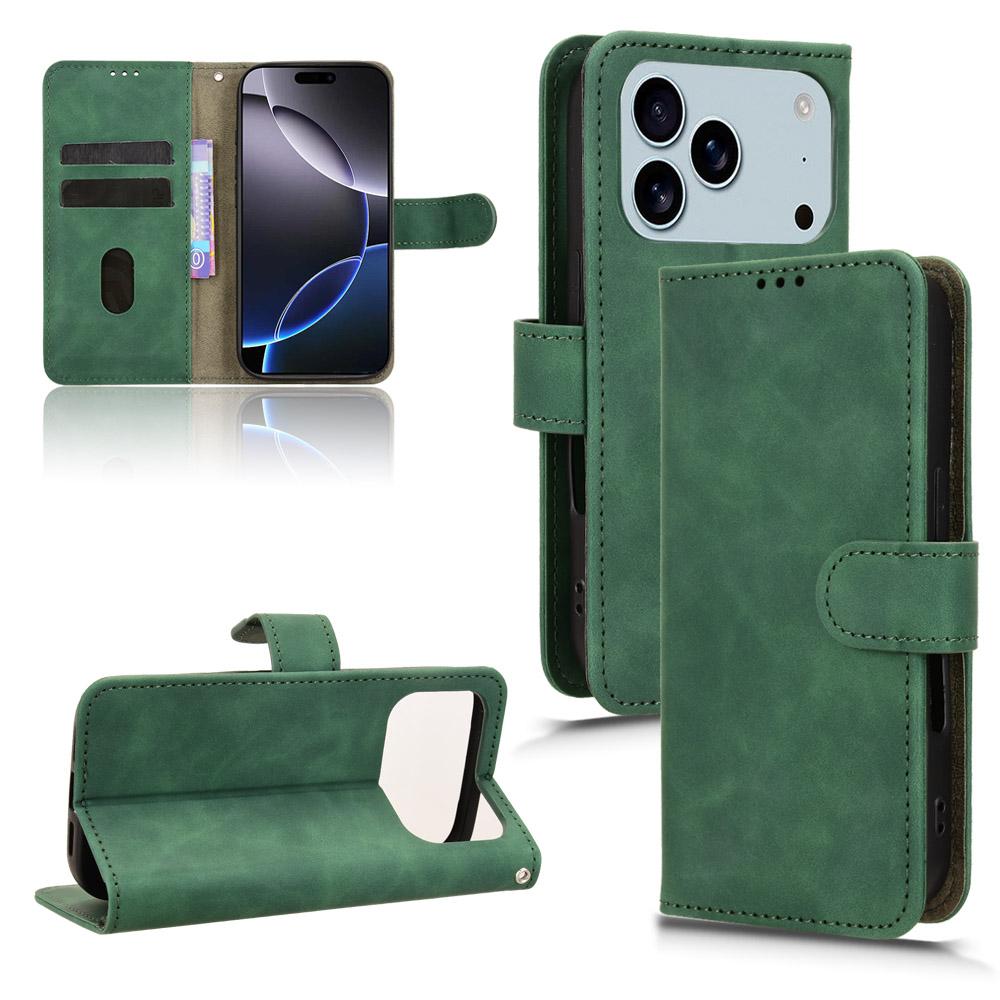 For iPhone 17 Pro Skin Feel Magnetic Flip Leather Phone Case(Green) - Shopkiz.com