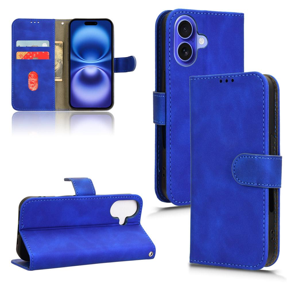 For iPhone 17 Skin Feel Magnetic Flip Leather Phone Case(Blue) - Shopkiz.com