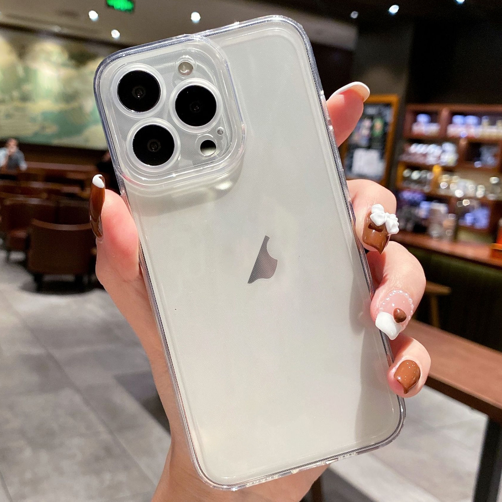 For iPhone 13 Pro Max Angel Eye Straight Edge Full Cover TPU Phone Case(Transparent) - Shopkiz.com