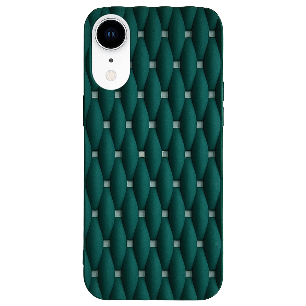 For iPhone XR Weave Cooling Solid Color TPU Phone Case(Green) - Shopkiz.com