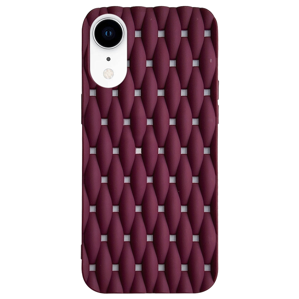 For iPhone XR Weave Cooling Solid Color TPU Phone Case(Wine Red) - Shopkiz.com