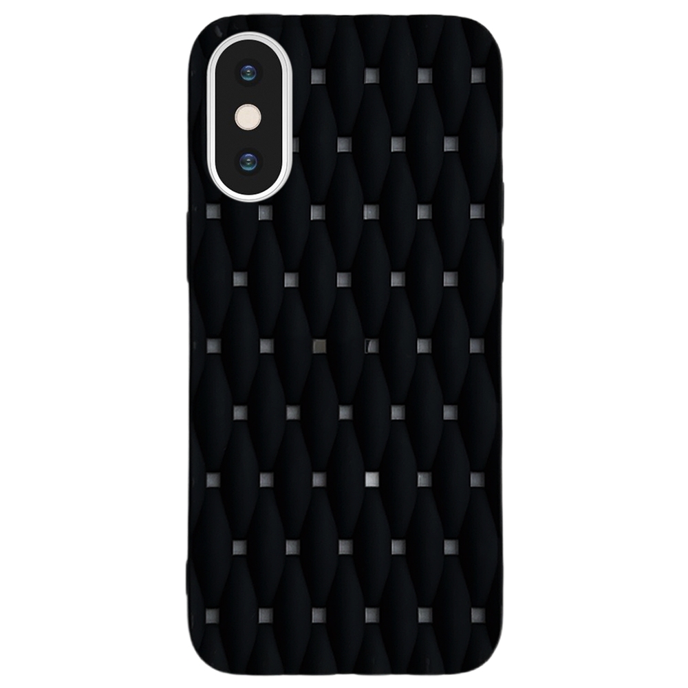 For iPhone XS Max Weave Cooling Solid Color TPU Phone Case(Black) - Shopkiz.com
