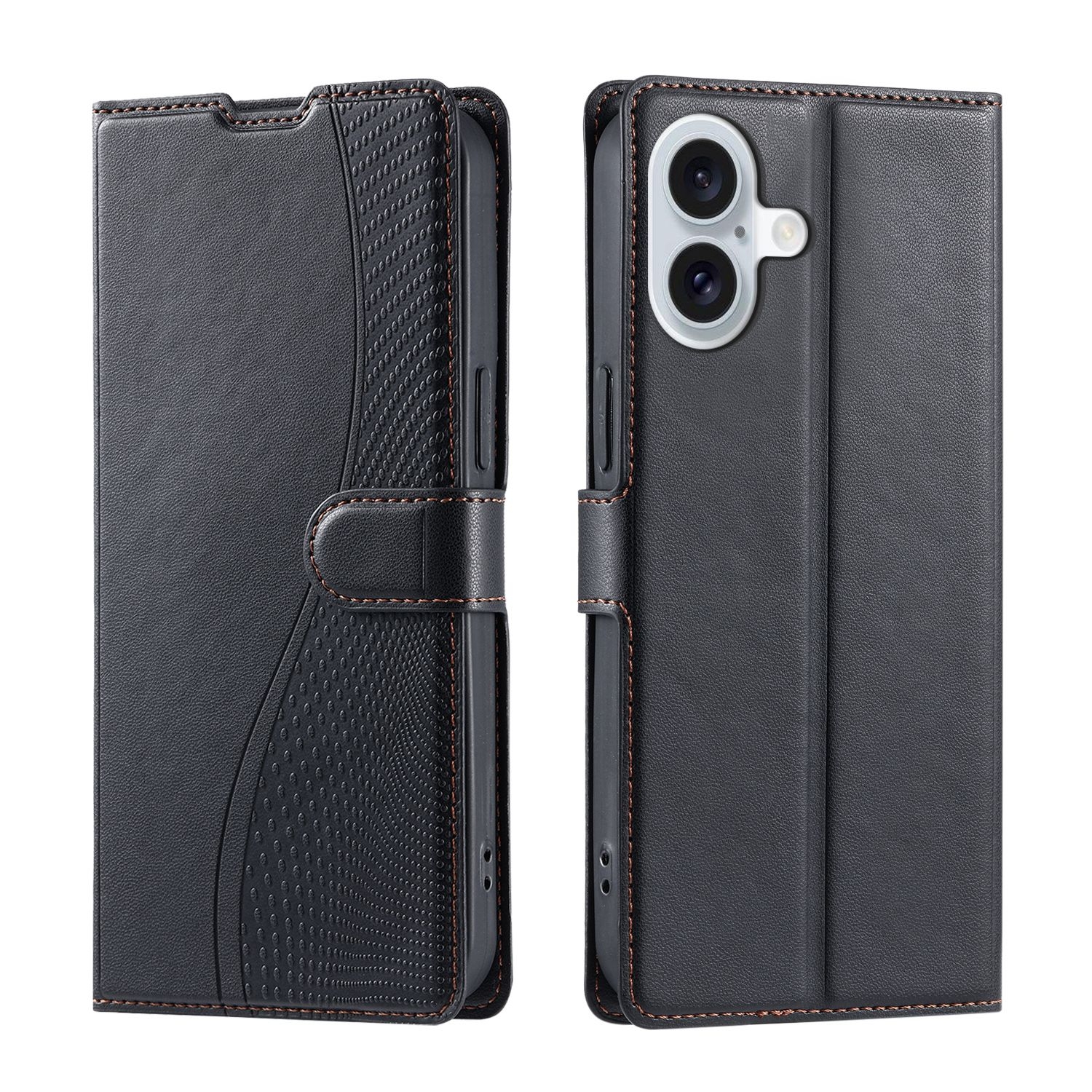 For iPhone 16 Voltage Ultra-thin Dot Leather Phone Case(Black) - Shopkiz.com
