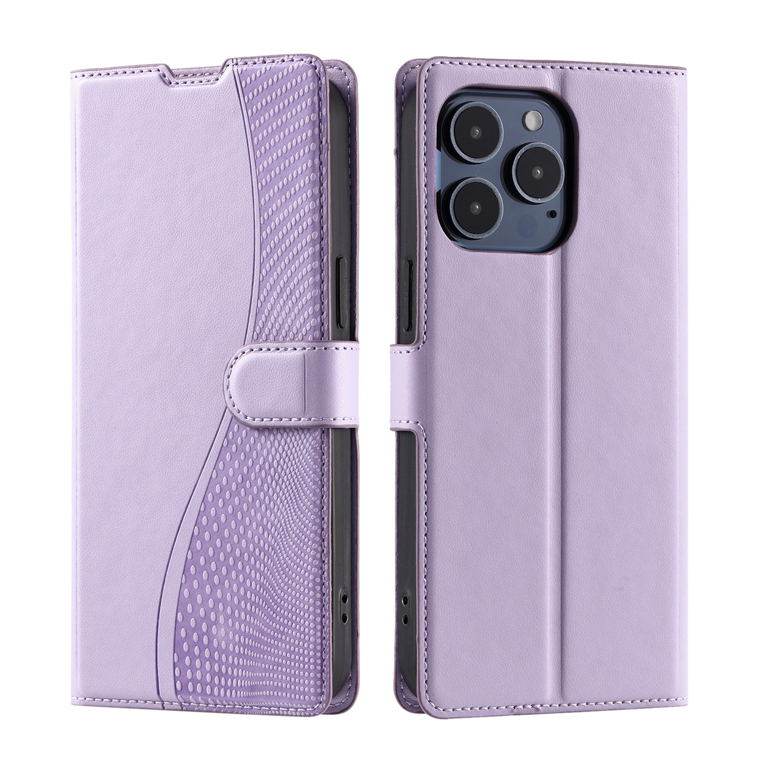 For iPhone 14 Pro Max Voltage Ultra-thin Dot Leather Phone Case(Purple) - Shopkiz.com