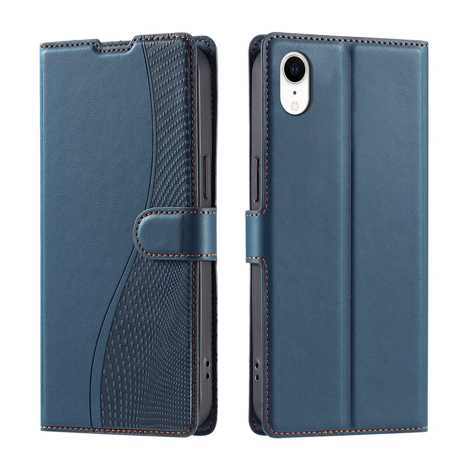 For iPhone XR Voltage Ultra-thin Dot Leather Phone Case(Blue) - Shopkiz.com