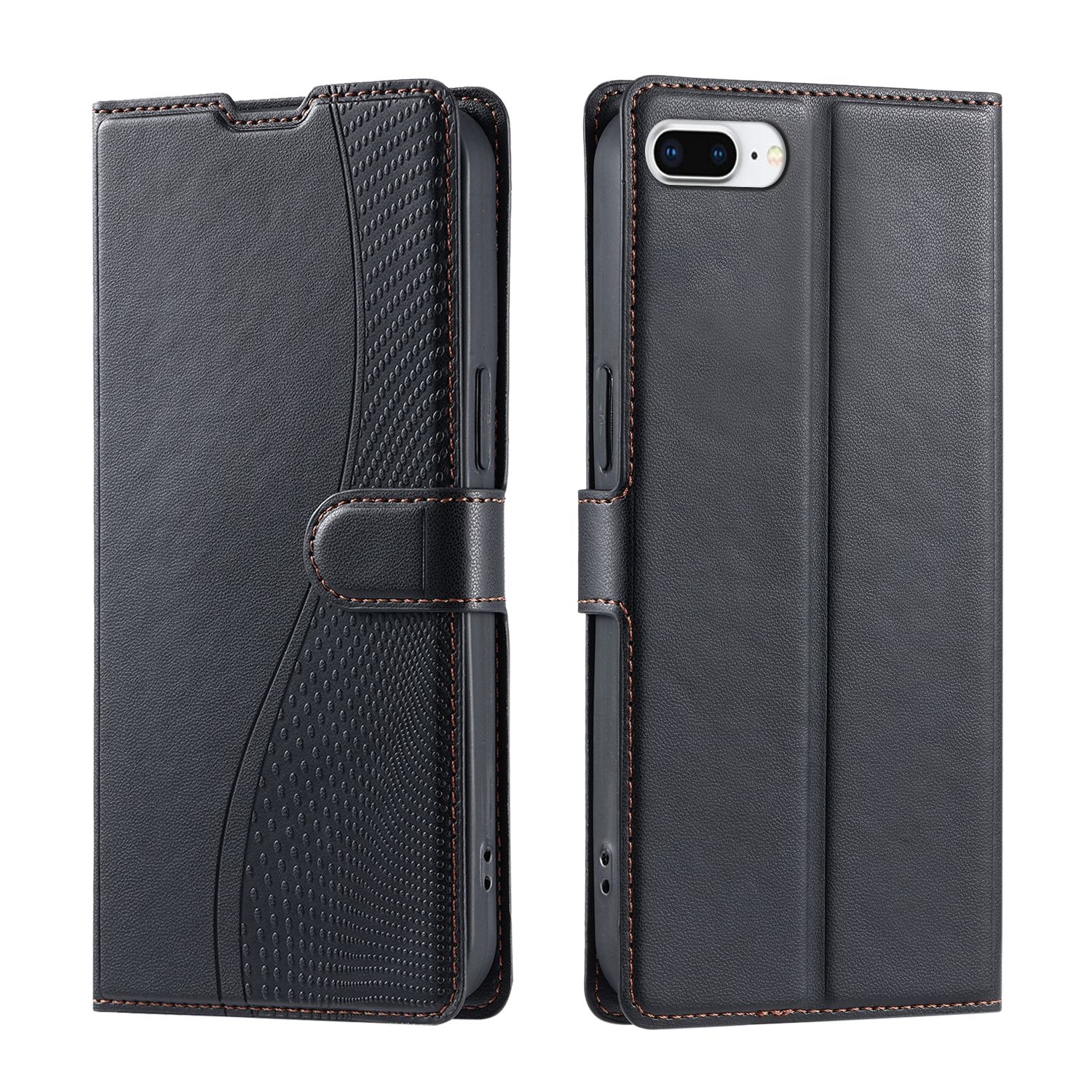 For iPhone 7 Plus / 8 Plus Voltage Ultra-thin Dot Leather Phone Case(Black) - Shopkiz.com