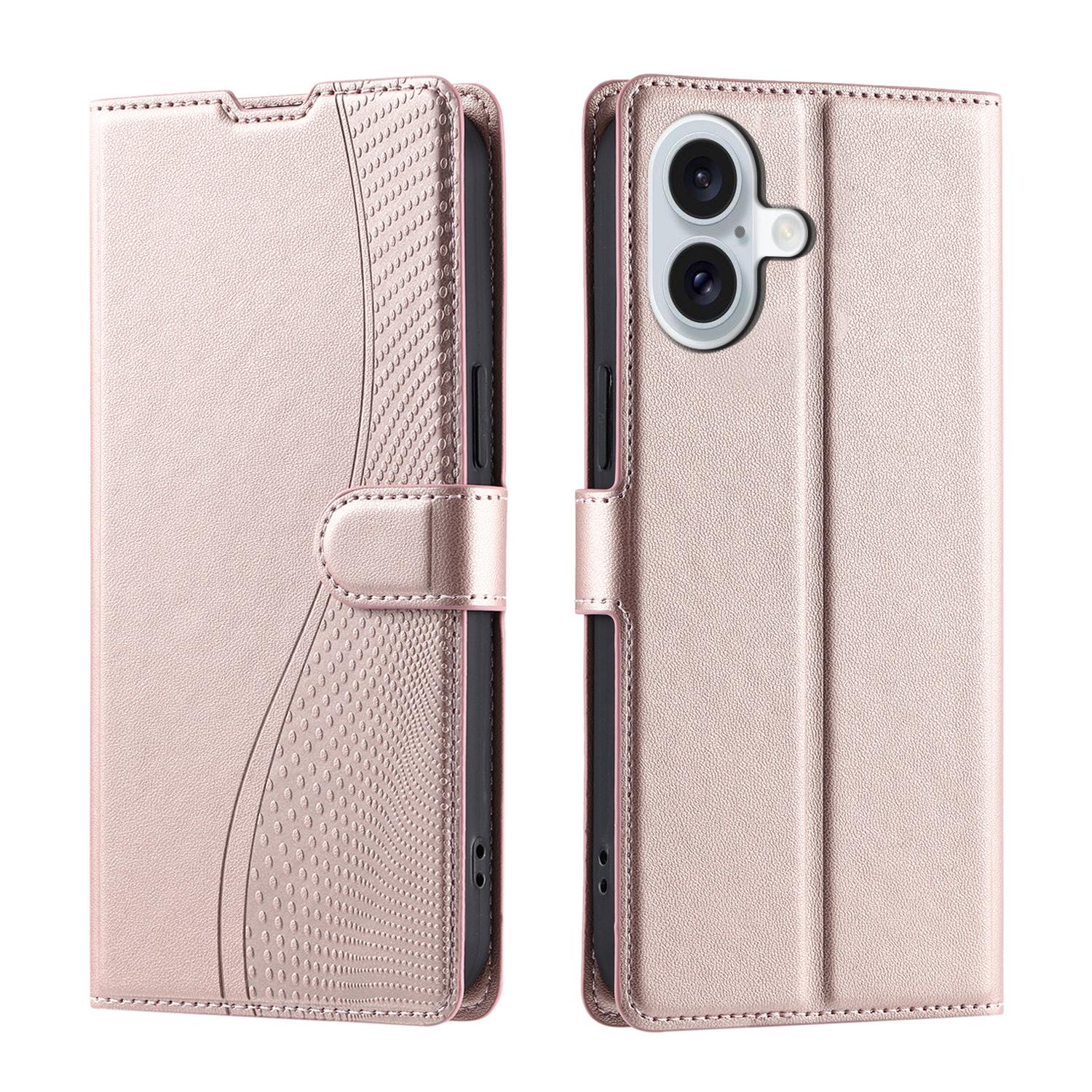 For iPhone 17 Voltage Ultra-thin Dot Leather Phone Case(Rose Gold) - Shopkiz.com
