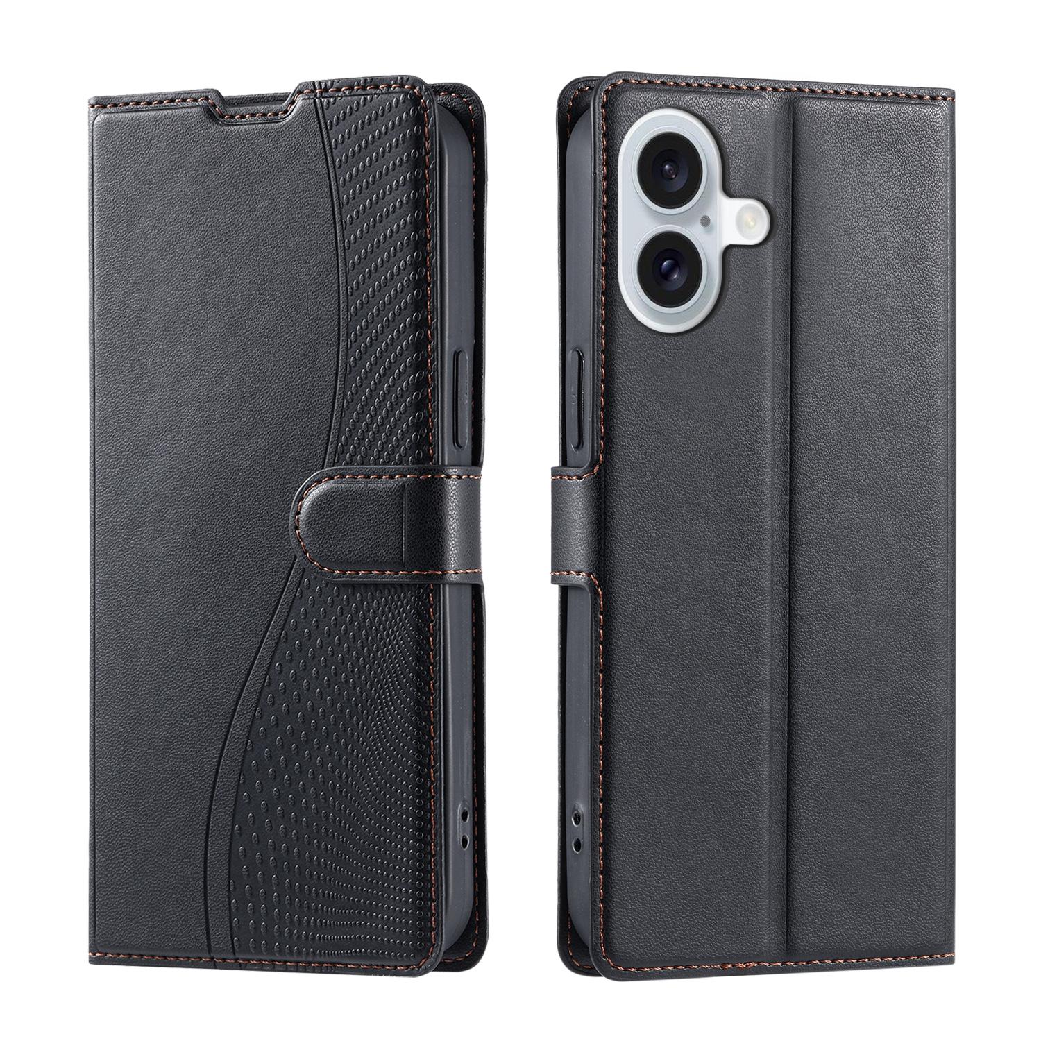For iPhone 17 Voltage Ultra-thin Dot Leather Phone Case(Black) - Shopkiz.com