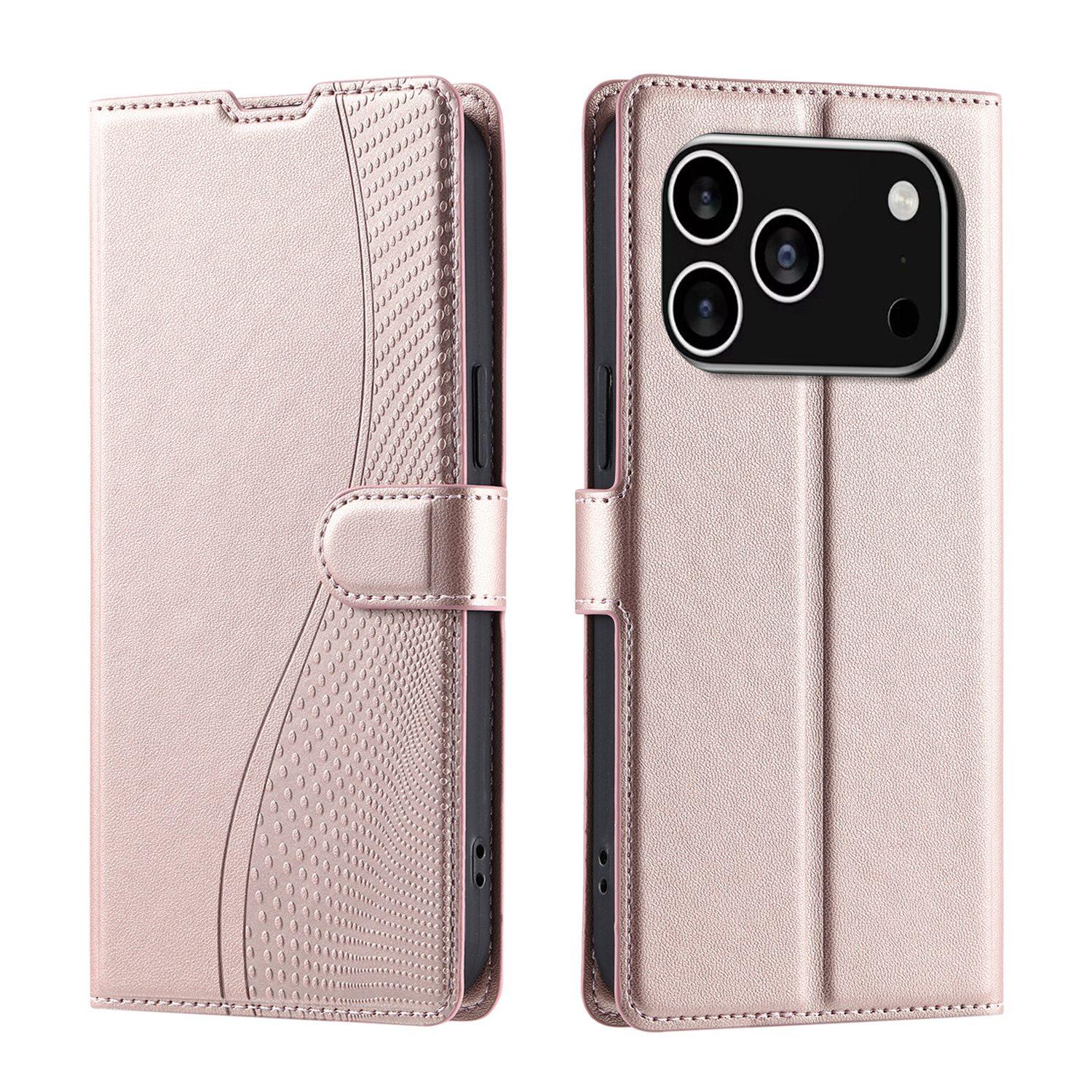For iPhone 18 Pro Max Voltage Ultra-thin Dot Leather Phone Case(Rose Gold) - Shopkiz.com