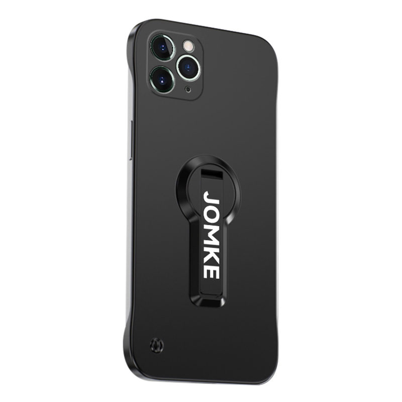 For iPhone 11 Pro Max Baking Varnish 360 Rotate Holder No Frame PC Phone Case(Black) - Shopkiz.com