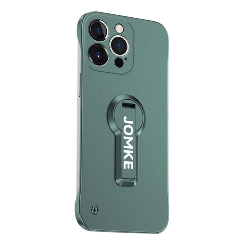 For iPhone 15 Pro Max Baking Varnish 360 Rotate Holder No Frame PC Phone Case(Green) - Shopkiz.com