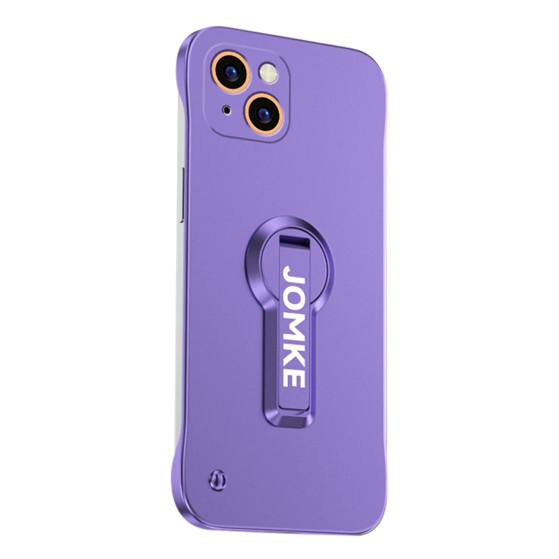 For iPhone 13 Baking Varnish 360 Rotate Holder No Frame PC Phone Case(Purple) - Shopkiz.com