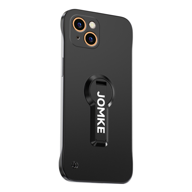 For iPhone 13 mini Baking Varnish 360 Rotate Holder No Frame PC Phone Case(Black) - Shopkiz.com