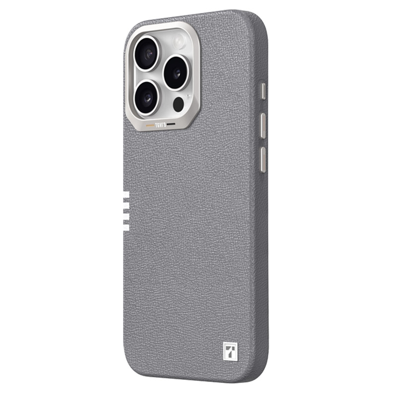 For iPhone 16 Pro TGVIS VIDA Series MagSafe Magnetic PU Leather Phone Case(Grey) - Shopkiz.com