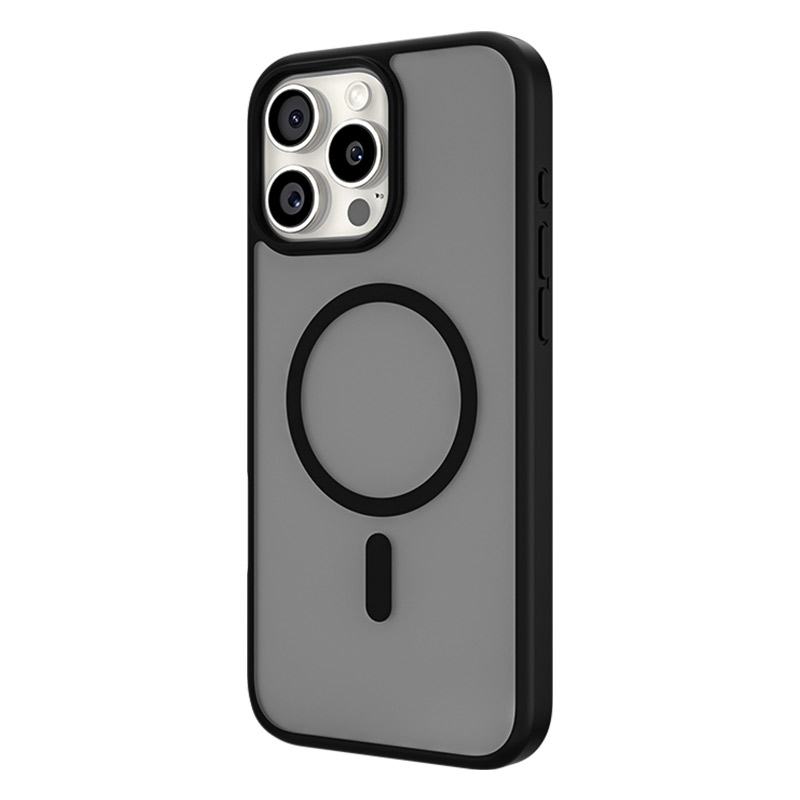 For iPhone 16 Pro TGVIS GRACE Series MagSafe Frosted Translucent Phone Case(Black) - Shopkiz.com