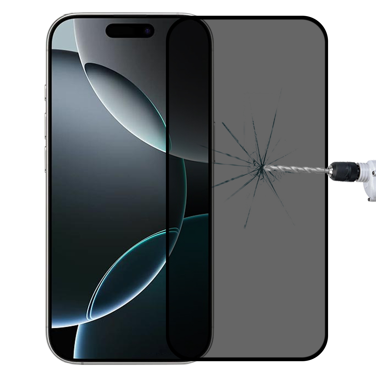 For iPhone 16 Pro Full Cover Anti-spy Silk Screen Tempered Glass Film - Shopkiz.com