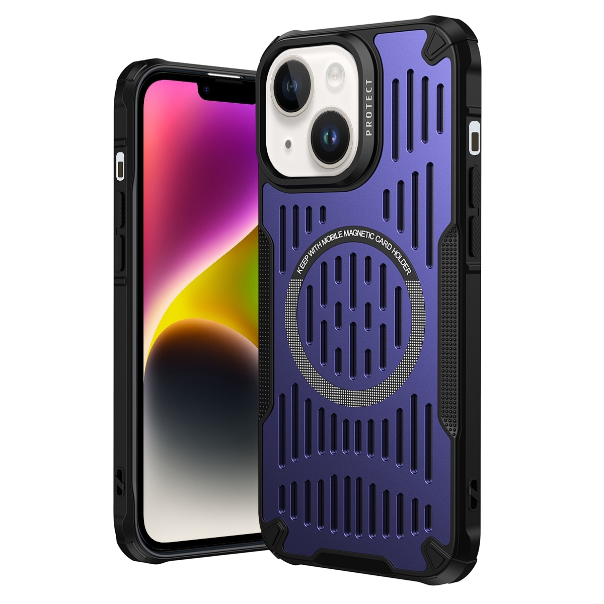 For iPhone 14 Ice Front Cooling MagSafe Magnetic Phone Case(Purple) - Shopkiz.com