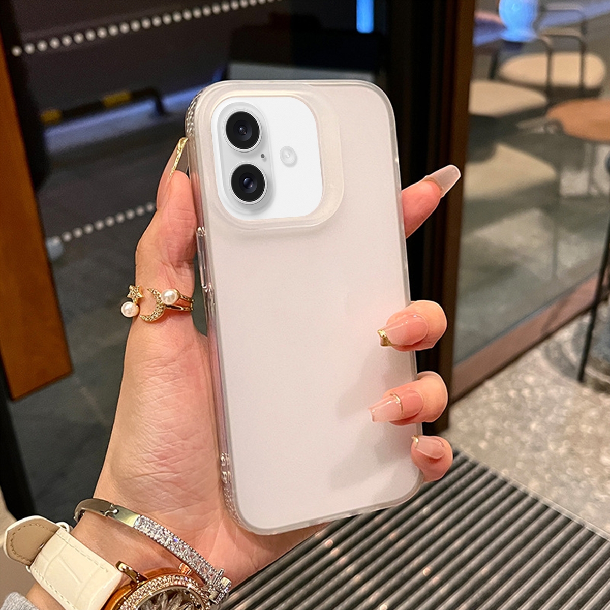 For iPhone 16 Frosted Shockproof TPU Phone Case(Transparent) - Shopkiz.com