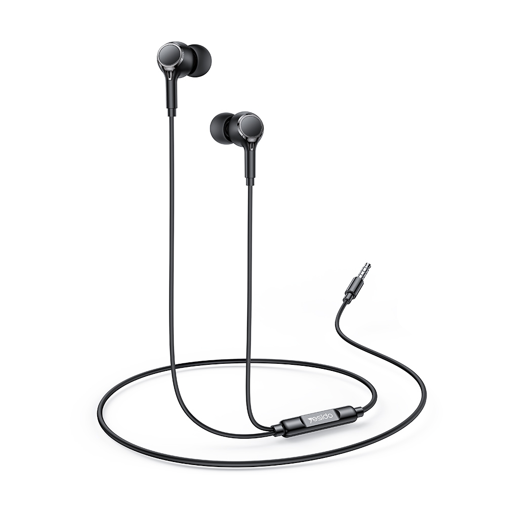 Yesido YH53 3.5mm In-Ear Wired Earphone, Length: 1.2m(Black) - Shopkiz.com