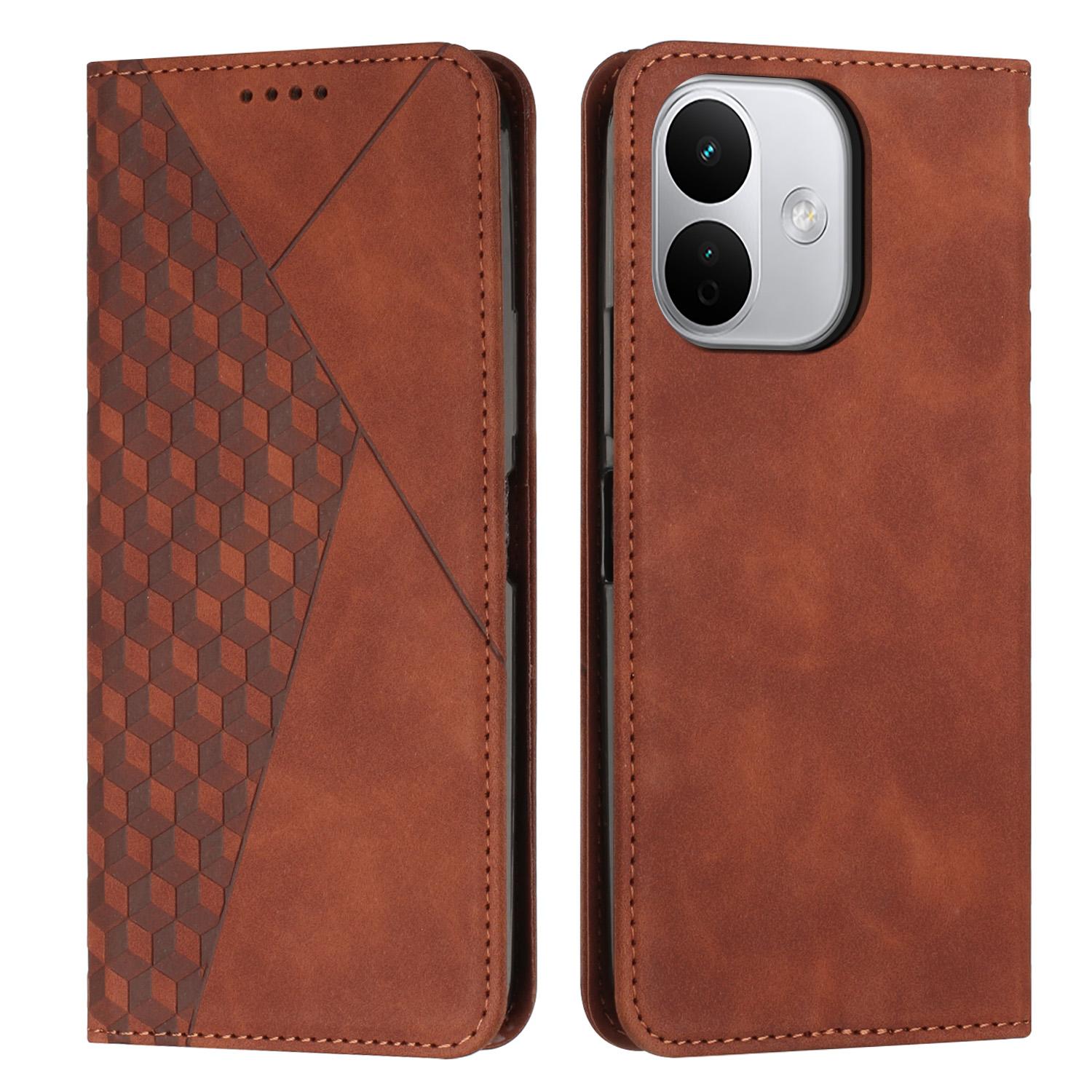 For Redmi Note 17 Pro 5G Global 163mm Diamond Splicing Skin Feel Magnetic Leather Phone Case(Brown) - Shopkiz.com