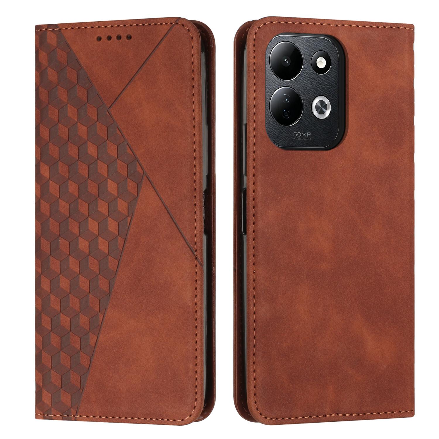 For Redmi 17 5G / 4G Global 170mm Diamond Splicing Skin Feel Magnetic Leather Phone Case(Brown) - Shopkiz.com