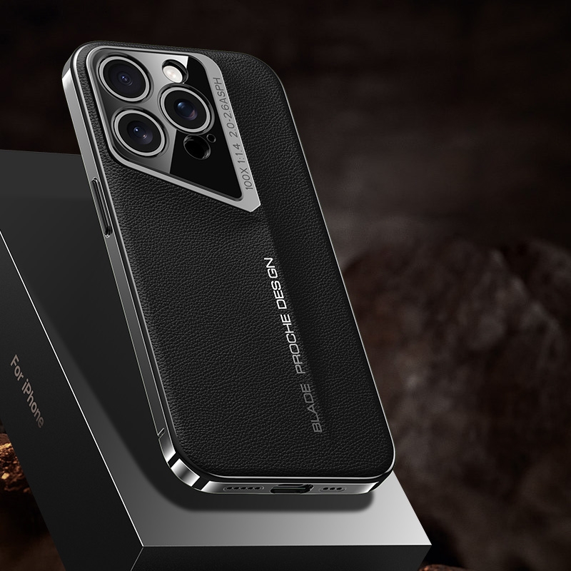 For iPhone 13 Pro J-20 Leather Skyline Design Full Coverage Phone Case(Black) - Shopkiz.com