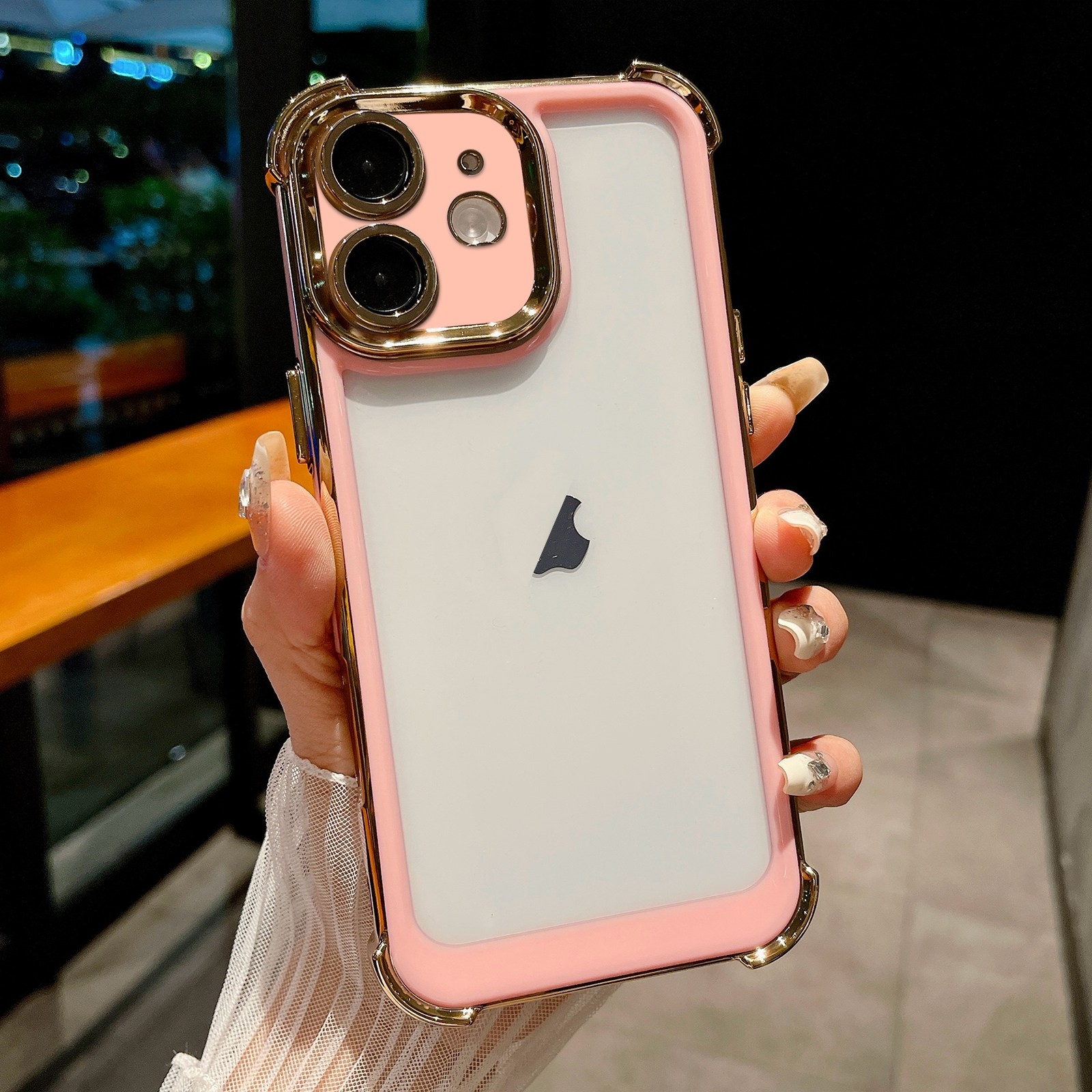 For iPhone 11 Dual-color Plating Space PC Hybrid TPU Phone Case(Pink) - Shopkiz.com