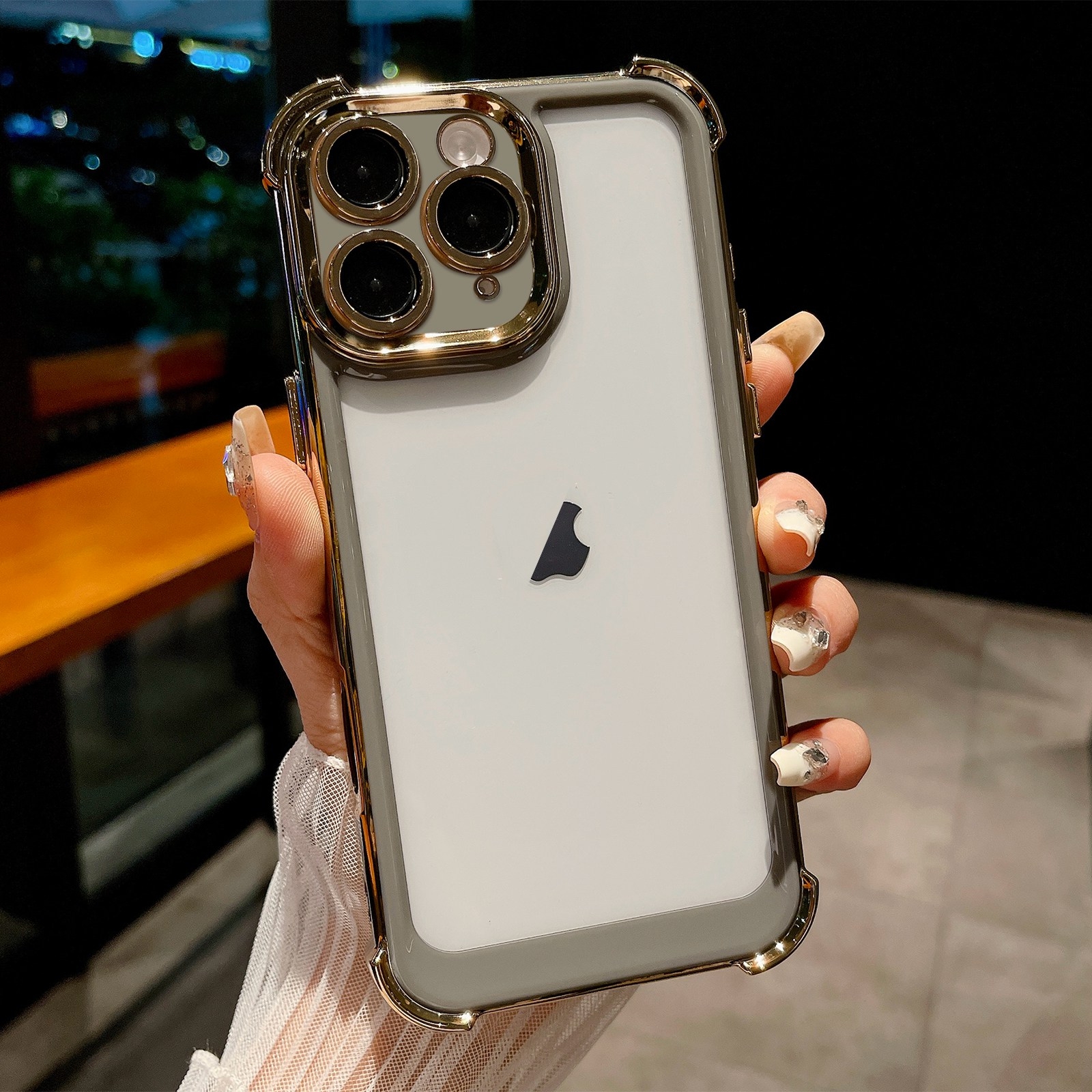 For iPhone 11 Pro Dual-color Plating Space PC Hybrid TPU Phone Case(Grey) - Shopkiz.com