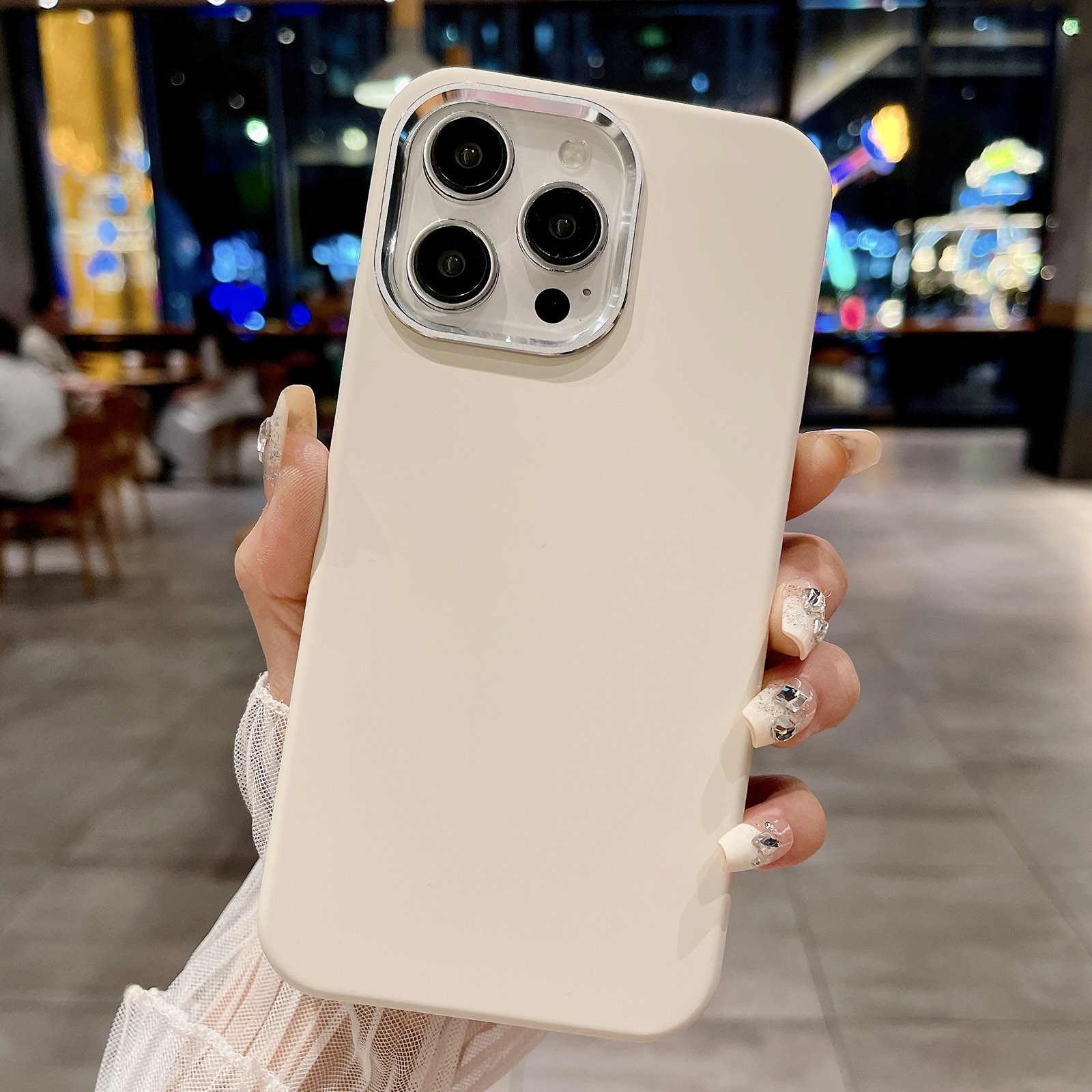 For iPhone 12 Pro Metal Liquid Silicone Skin Feel Phone Case(White) - Shopkiz.com