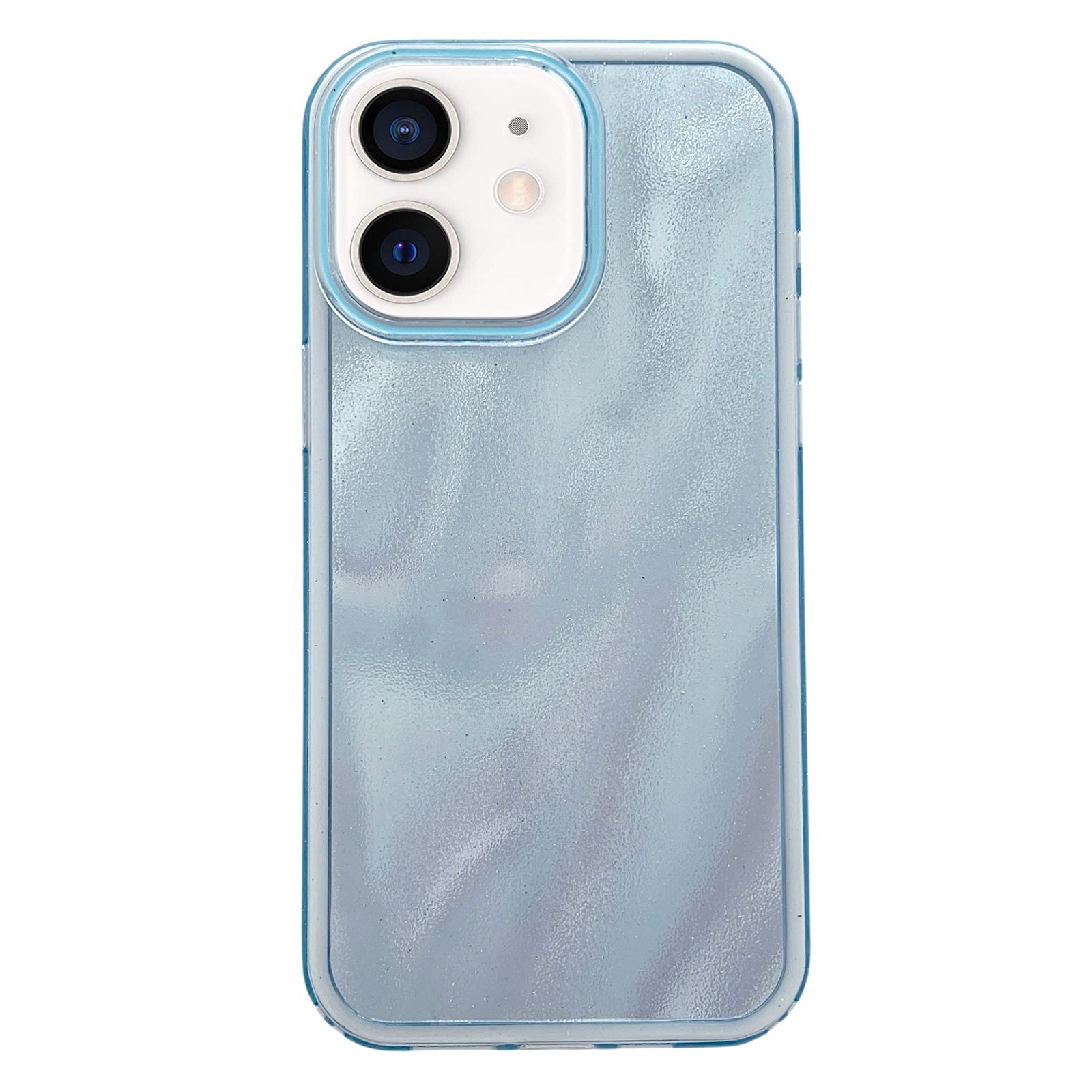 For iPhone 12 Quicksand Texture Glitter TPU Hybrid PC Phone Case(Blue) - Shopkiz.com