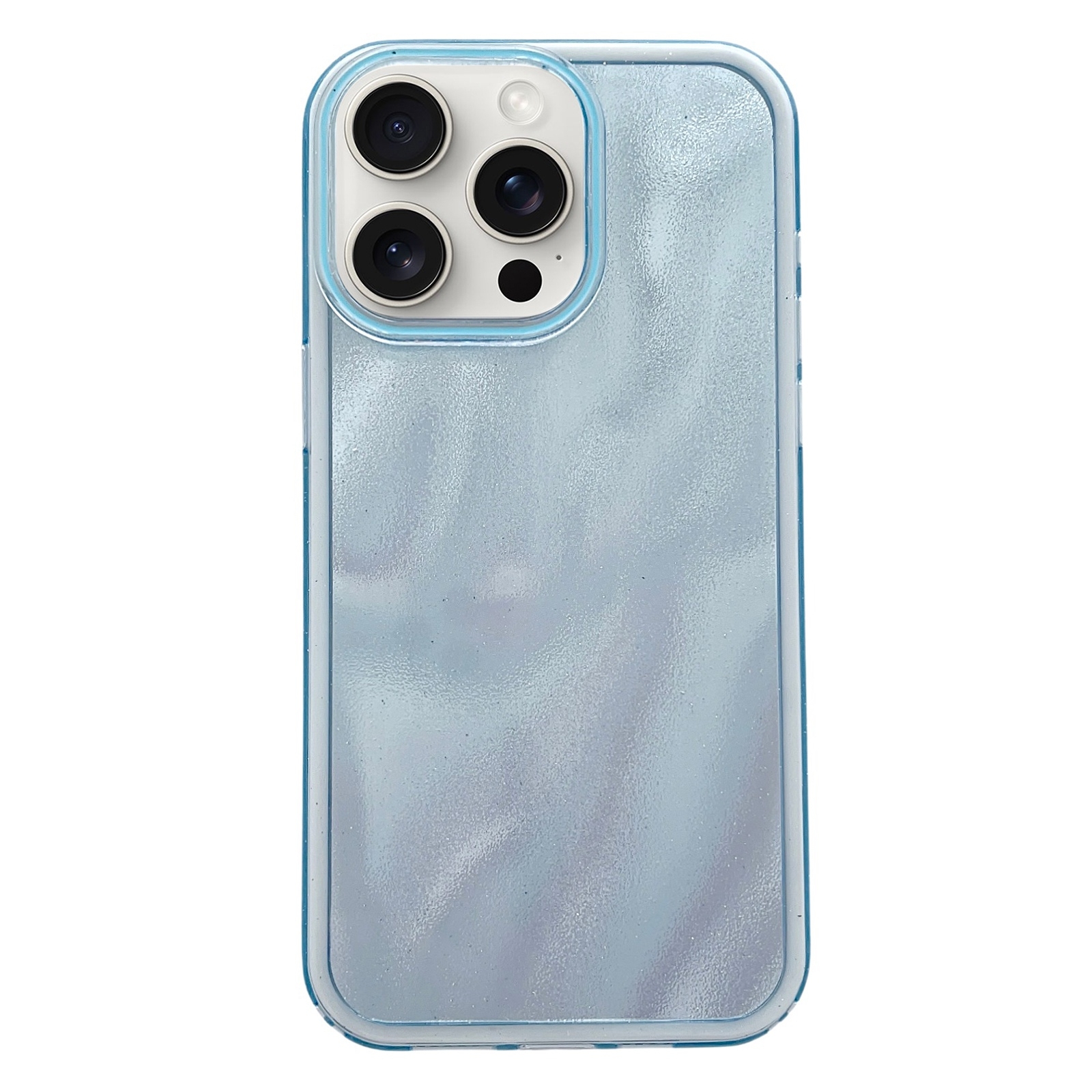 For iPhone 12 Pro Quicksand Texture Glitter TPU Hybrid PC Phone Case(Blue) - Shopkiz.com